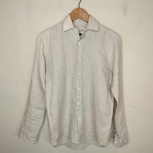 Devan Linen Button Up Shirt Beige Lagenlook